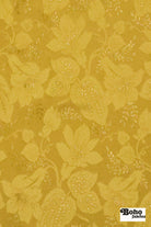 Gold Lily Jacquard Woven Fabric - Boho Fabrics - Jacquard, Woven