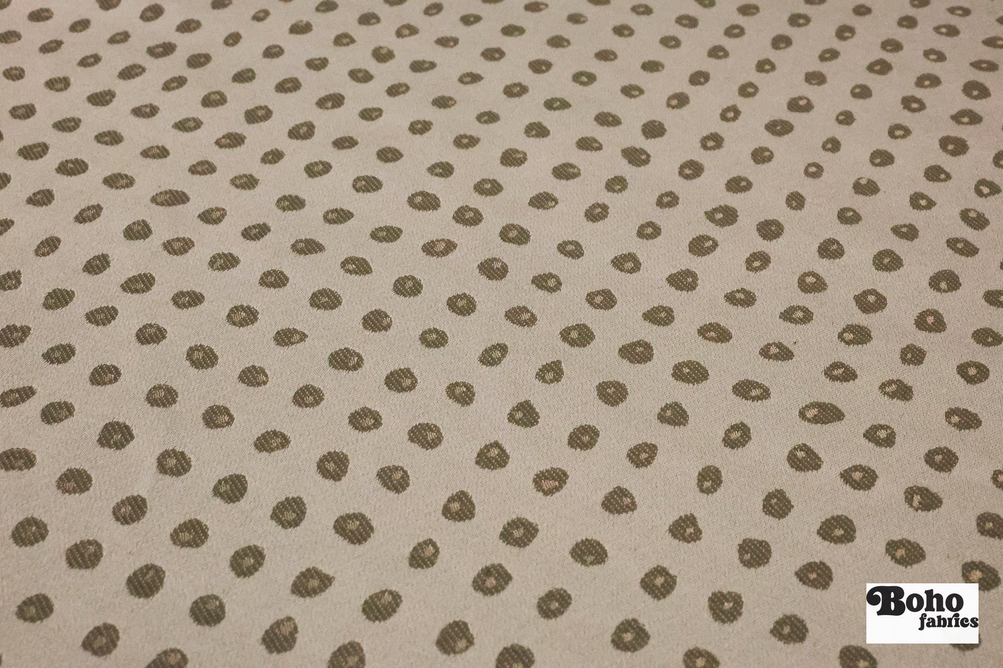 Gold & Silver Organic Dots Jacquard Woven Fabric - Boho Fabrics - Jacquard, Woven