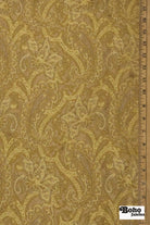Gold & Silver Paisley Jacquard Woven Fabric - Boho Fabrics - Jacquard, Woven