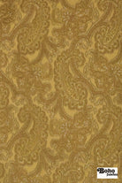 Gold & Silver Paisley Jacquard Woven Fabric - Boho Fabrics - Jacquard, Woven