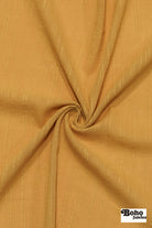 Gold Slub Textured Crepe Woven Fabric - Boho Fabrics - Crepe, Woven