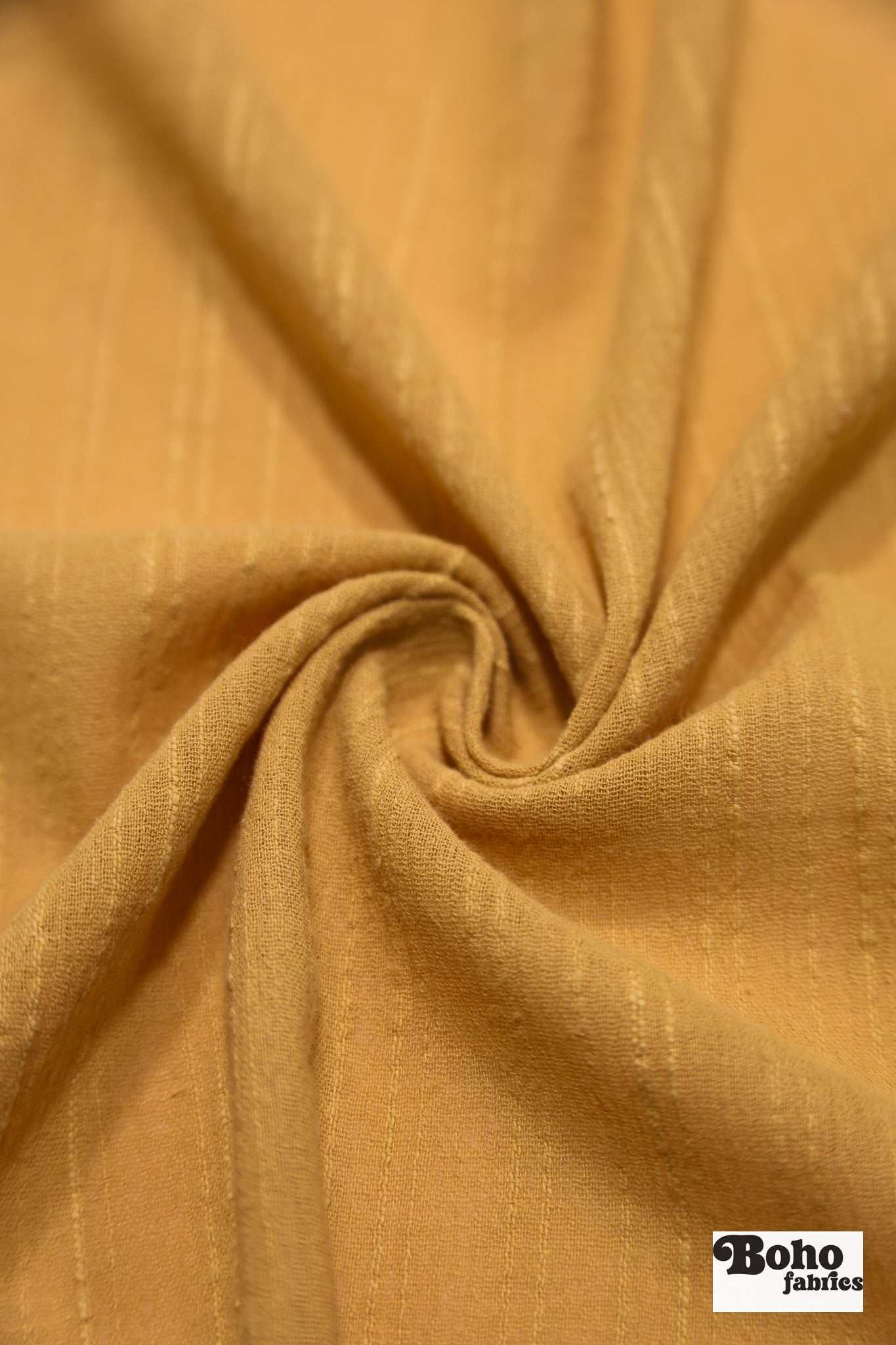 Gold Slub Textured Crepe Woven Fabric - Boho Fabrics - Crepe, Woven
