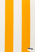 Gold & White, 3" Wide Striped Canvas Woven Fabric - Boho Fabrics - Canvas Fabric