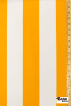 Gold & White, 3" Wide Striped Canvas Woven Fabric - Boho Fabrics - Canvas Fabric