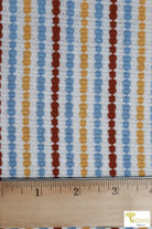 Gold/Blue/Copper Pointelle Rib Knit Fabric. RIB-115 - Boho Fabrics