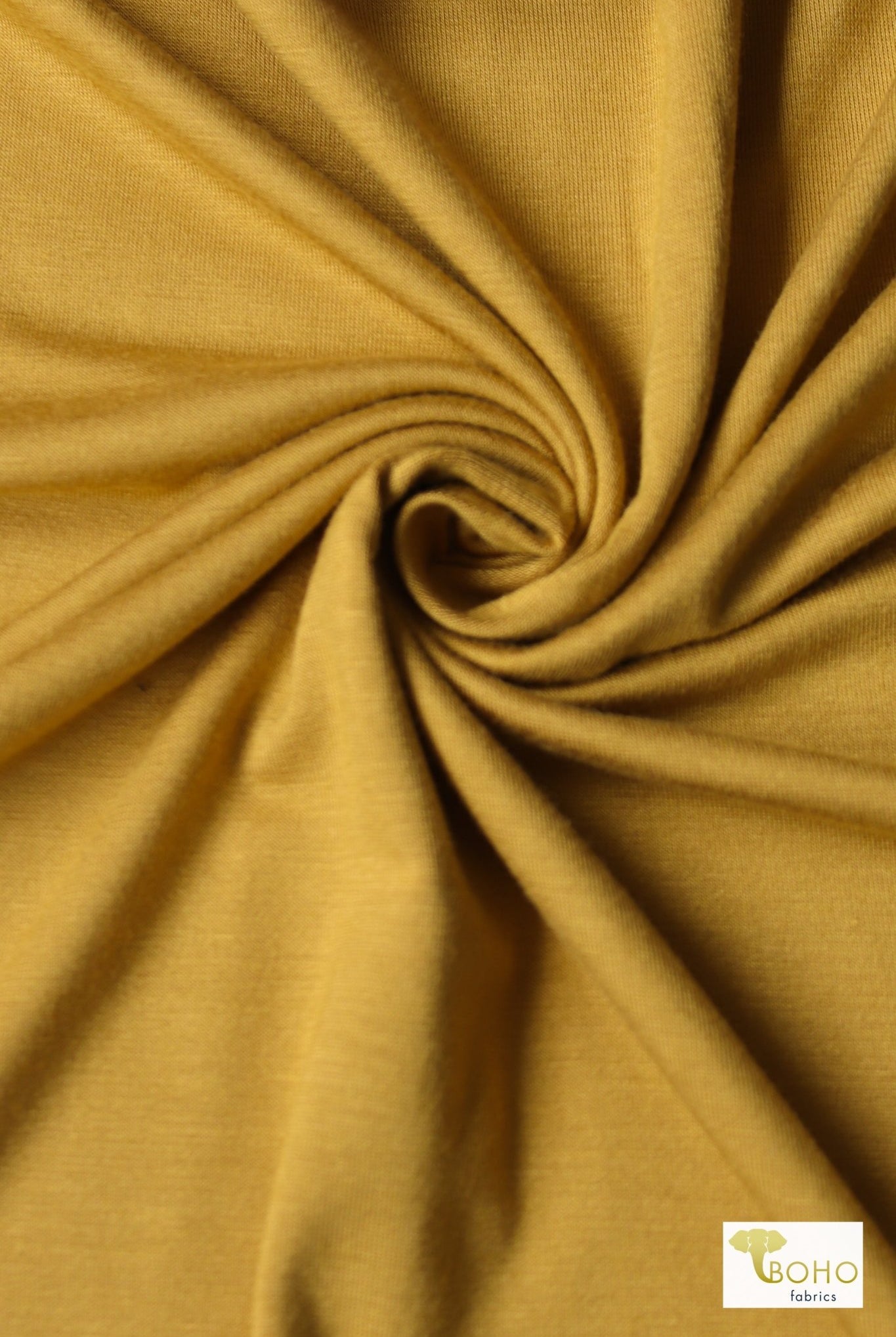 Golden Glow, Yellow. Rayon Spandex Knit - Boho Fabrics
