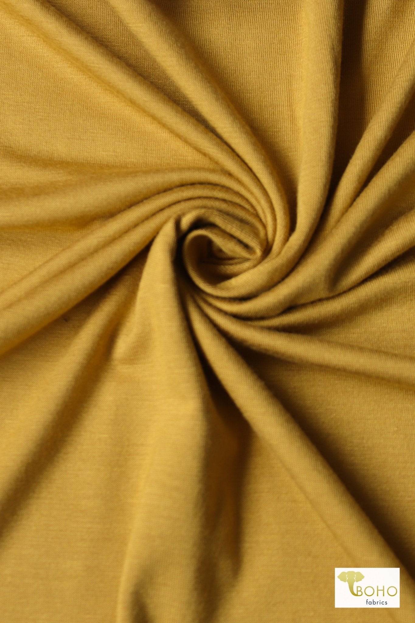 Golden Glow, Yellow. Rayon Spandex Knit - Boho Fabrics