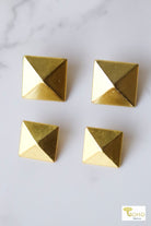 Golden Pyramid, Metal Shank Buttons. Available in 18mm & 20mm - Boho Fabrics