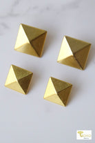 Golden Pyramid, Metal Shank Buttons. Available in 18mm & 20mm - Boho Fabrics
