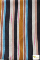 Golden stripes, Silk/Cotton Woven. Stripes run Vertical. WVP-252-YLW - Boho Fabrics