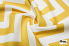 Golden & White, 1" Wide Chevron Canvas Woven Fabric - Boho Fabrics - Canvas Fabric