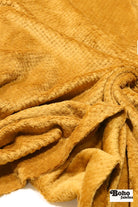 Golden Yellow, Classic Double - Velour High Loft Fleece Fabric by Polartec - Boho Fabrics - Performance Fabrics