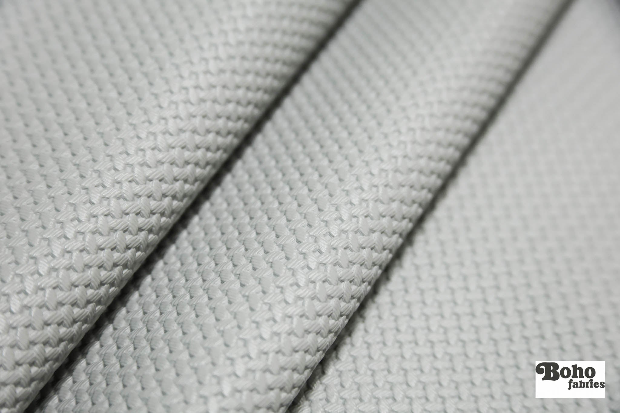 Gray Basketweave Perf Marble Faux Leather Upholstery Fabric - Boho Fabrics - Home Dec. & Upholstery Fabric
