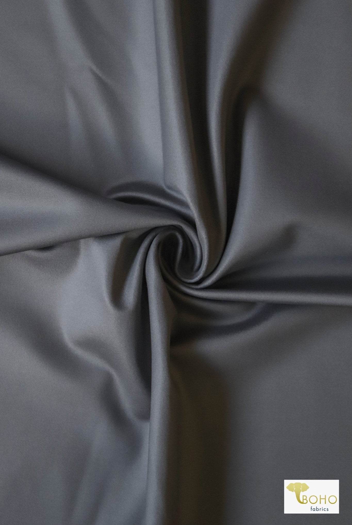 Gray Coated, Athletic Knit Fabric - Boho Fabrics