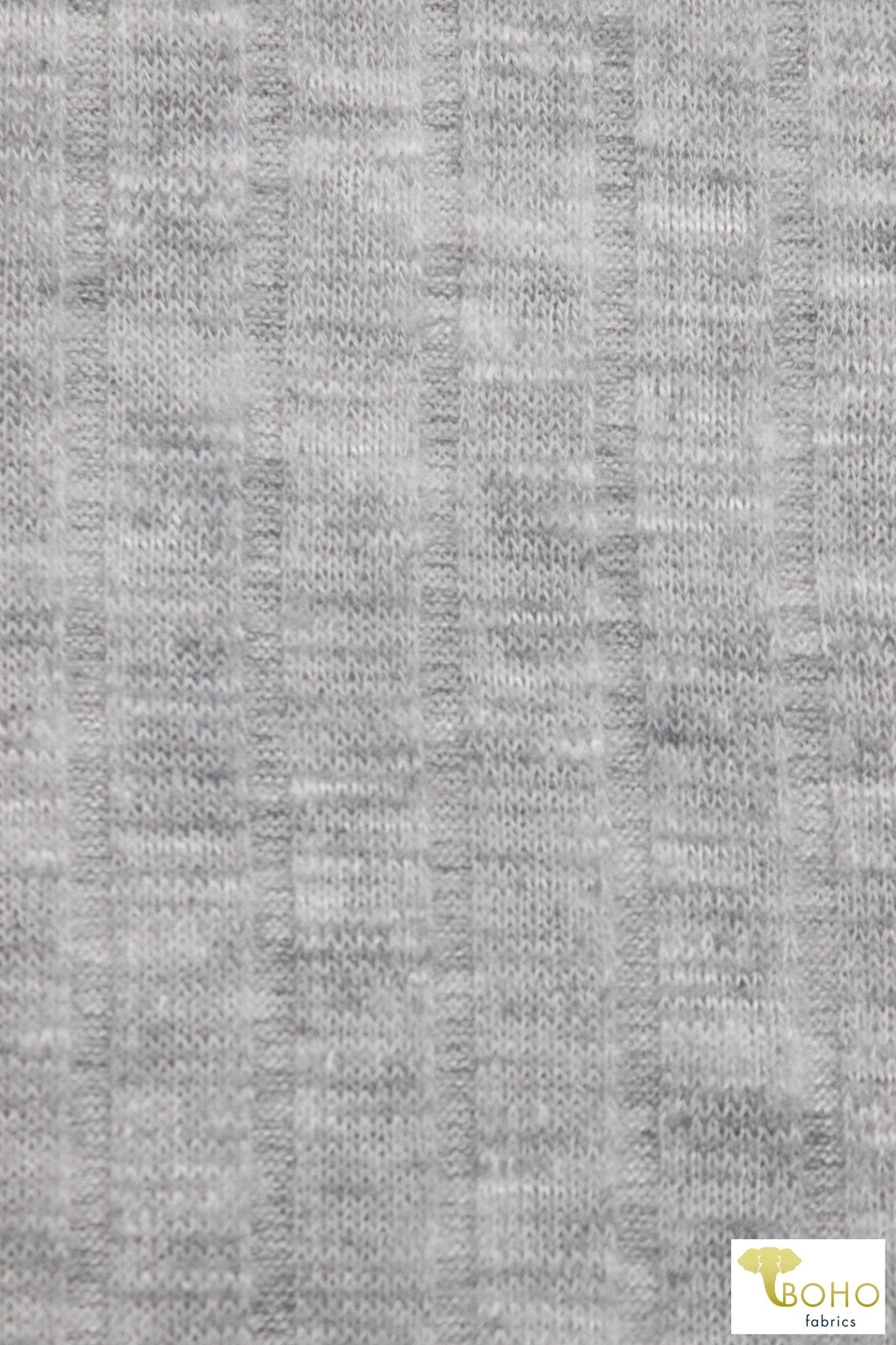 Gray Fog 9x4 Brushed Rib Knit Fabric. BRIB-201-GRY - Boho Fabrics