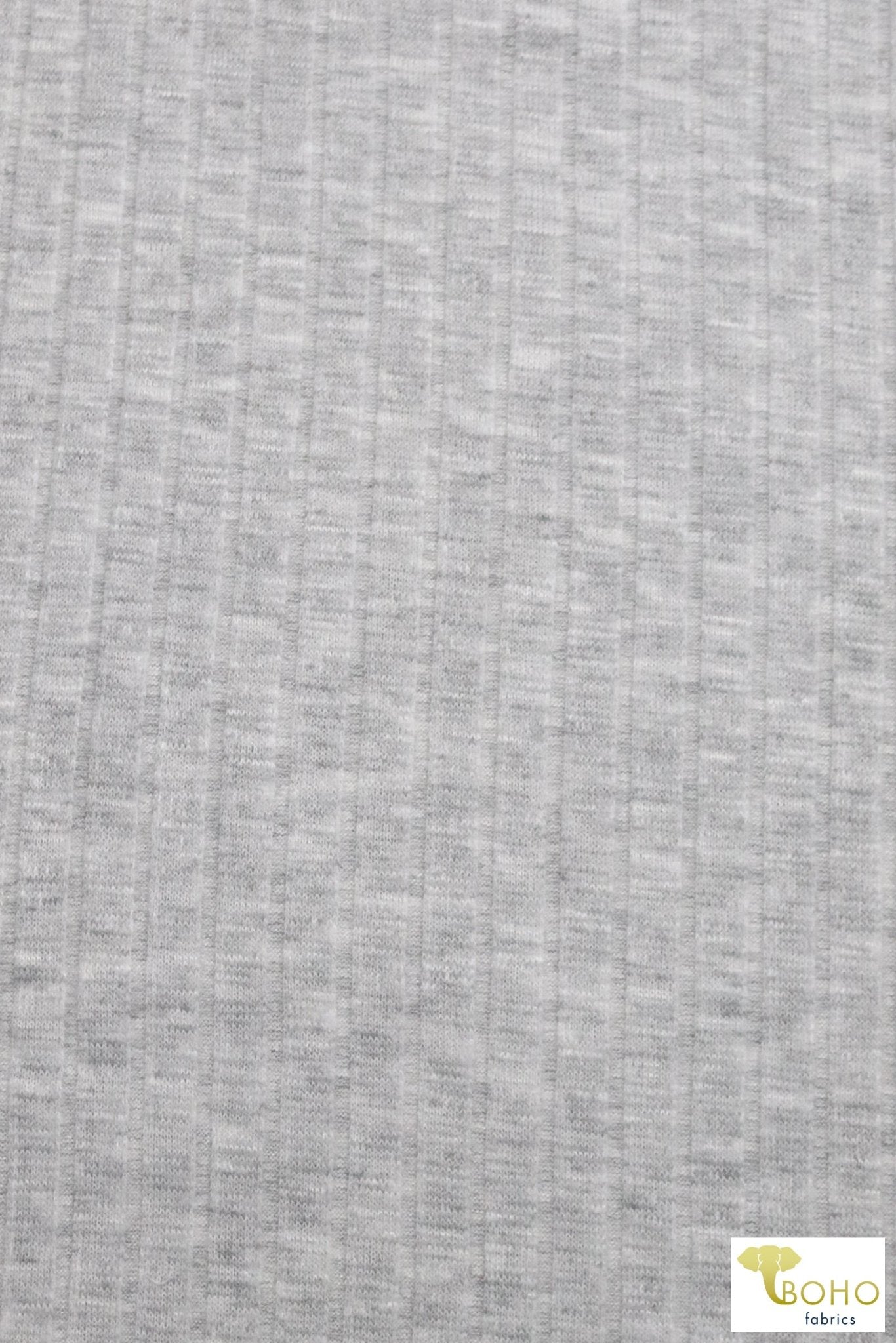 Gray Fog 9x4 Brushed Rib Knit Fabric. BRIB-201-GRY - Boho Fabrics