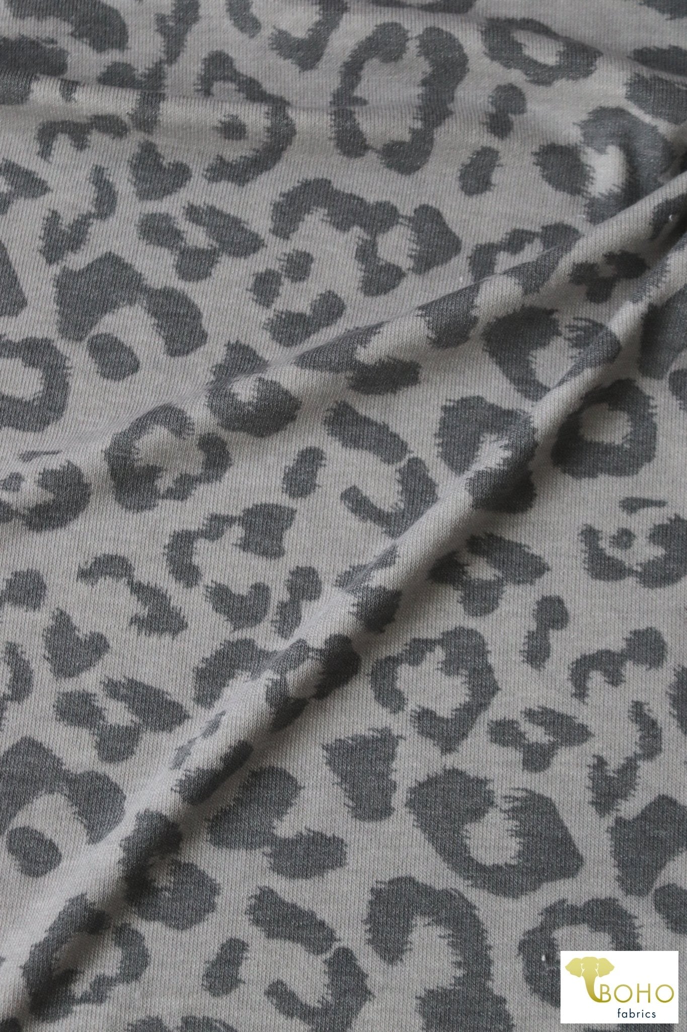 Gray Lynx, Printed Sweater Knit. PRSW-139 - Boho Fabrics