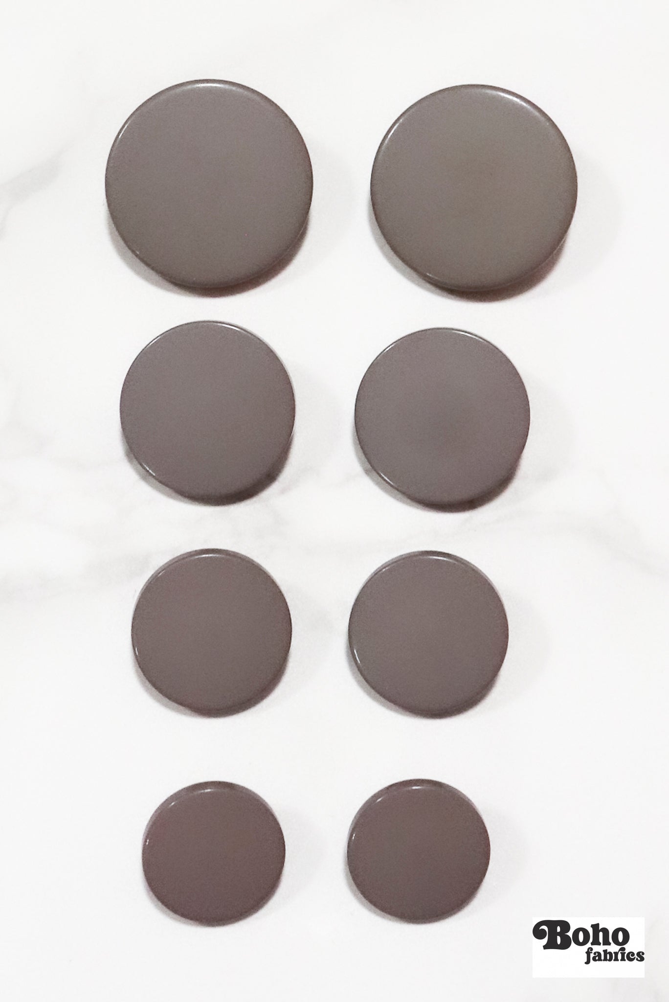 Gray, Mod Gambit, Shank Button. Available in 15mm, 18mm, 20mm, 25mm - Boho Fabrics - Buttons & Snaps