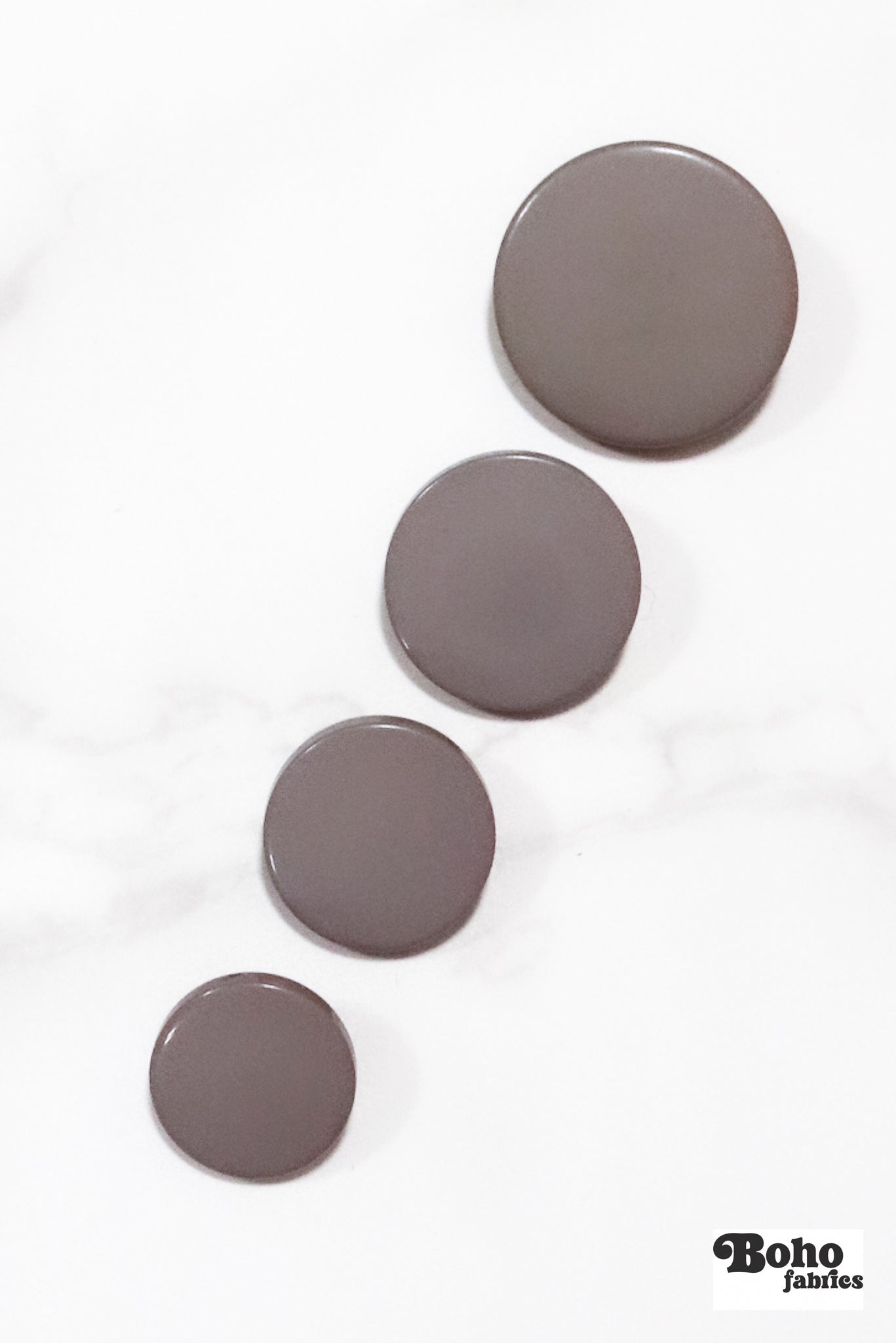 Gray, Mod Gambit, Shank Button. Available in 15mm, 18mm, 20mm, 25mm - Boho Fabrics - Buttons & Snaps