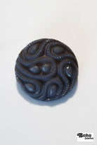 Gray Paisley Faceted, Plastic Shank Buttons. Available in 15mm (24L) and 28mm (44L) - Boho Fabrics - Buttons & Snaps