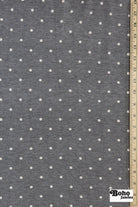 Gray Polka Dots, French Terry Knit Fabric - Boho Fabrics - French Terry Prints, Knit Fabric