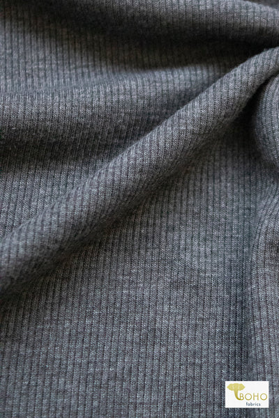 Gray Rib Knit Fabric oz Boho Fabrics - Main Image