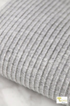 Gray Ruffle, Rib Knit Fabric - Boho Fabrics