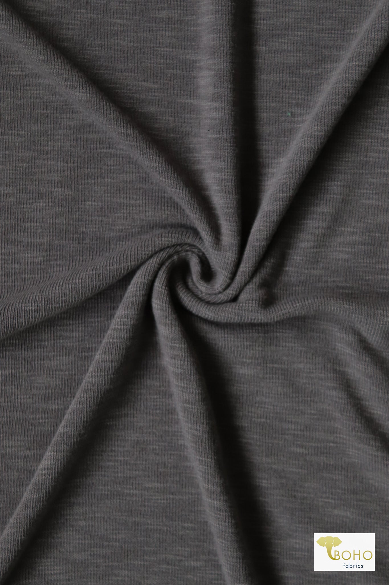 Gray Slub Sweater Knit Sweater Knits - Boho Fabrics