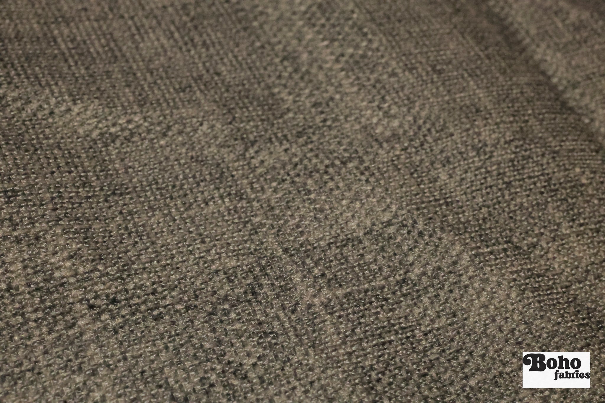 Gray, Textured Upholstery Vinyl Backed Woven Fabric *DEADSTOCK CLOSEOUT* - Boho Fabrics - Woven Fabric
