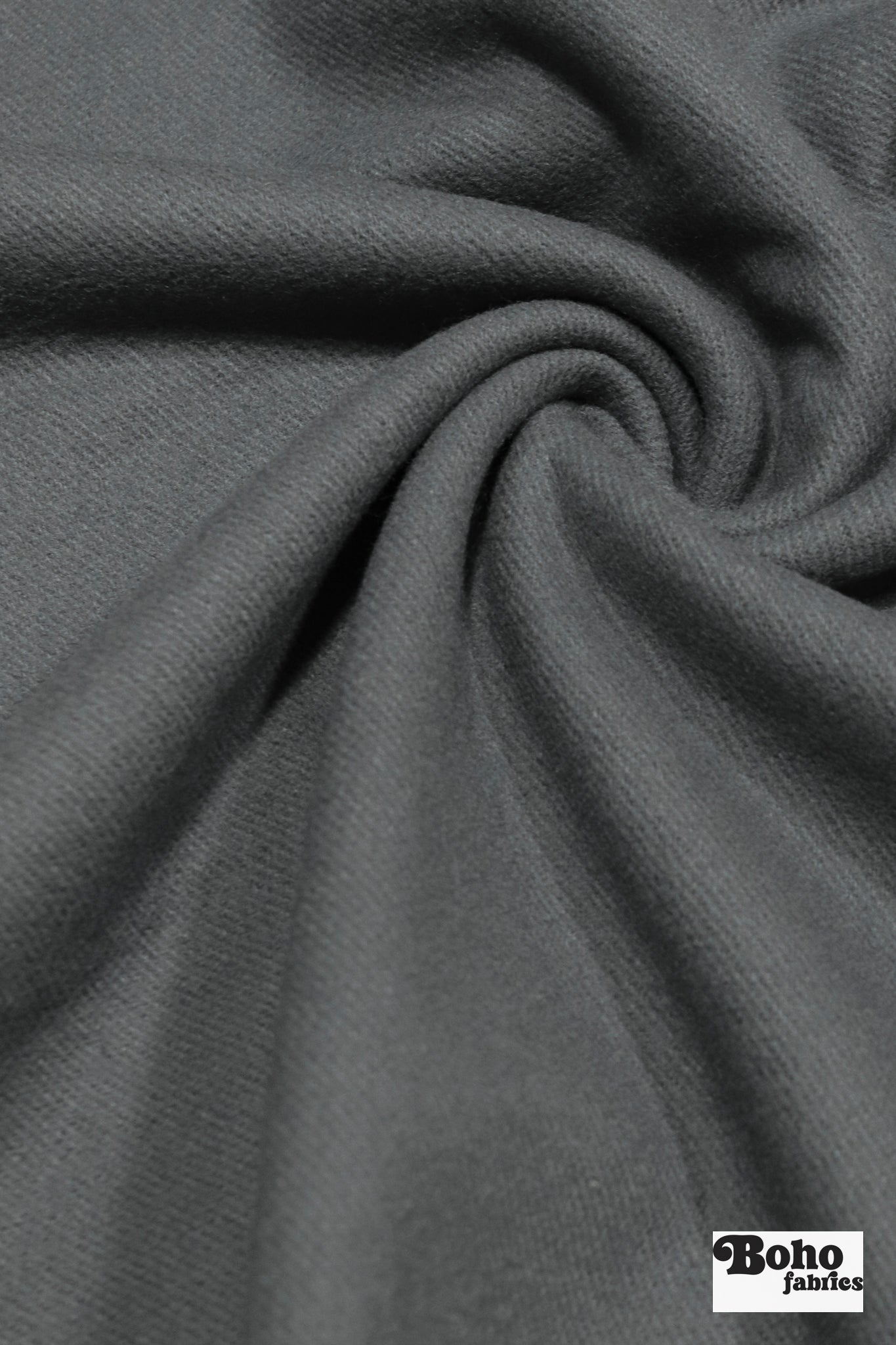 Gray (twill) Italian Wool Coating Fabric - Boho Fabrics - Wool Coating, Woven