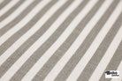Gray & White, Striped Canvas Woven Fabric - Boho Fabrics - Woven Fabric