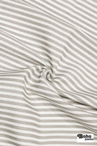 Gray & White, Striped Canvas Woven Fabric - Boho Fabrics - Woven Fabric