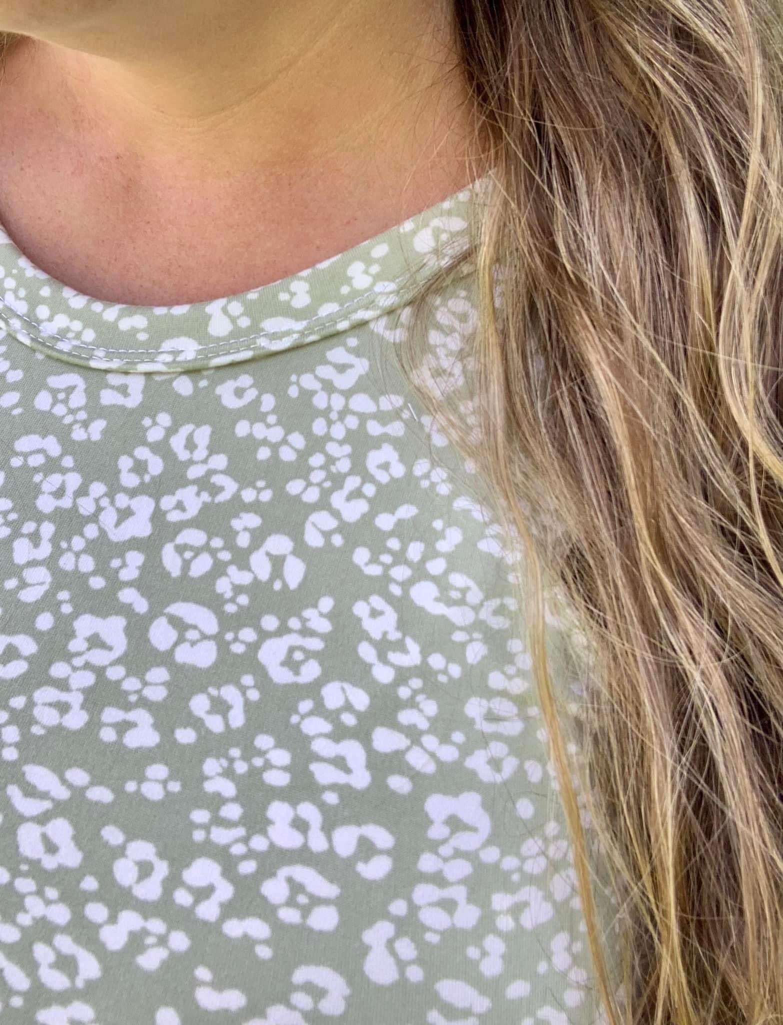 Green Cheetah, Double Brushed Poly Knit Fabric - Boho Fabrics