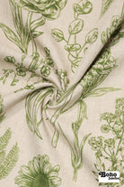 Green Garden Medley Linen-Look Woven Fabric - Boho Fabrics - Home Dec. & Upholstery Fabric