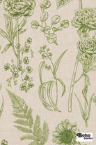 Green Garden Medley Linen-Look Woven Fabric - Boho Fabrics - Home Dec. & Upholstery Fabric