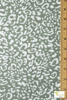 Green Leopard, Sweater Print Fabric - Boho Fabrics
