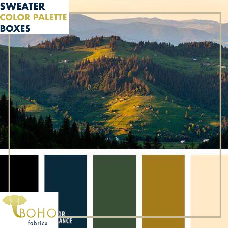 "Green Mountain" Sweater/FT Knit Palette Bundle - Boho Fabrics