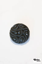Green Paisley Faceted, Plastic Shank Buttons. Available in 28mm (44L) - Boho Fabrics - Buttons & Snaps