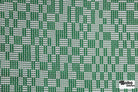 Green & Pale Blue Basketweave Grid Upholstery Woven Fabric - Boho Fabrics - Home Dec. & Upholstery Fabric