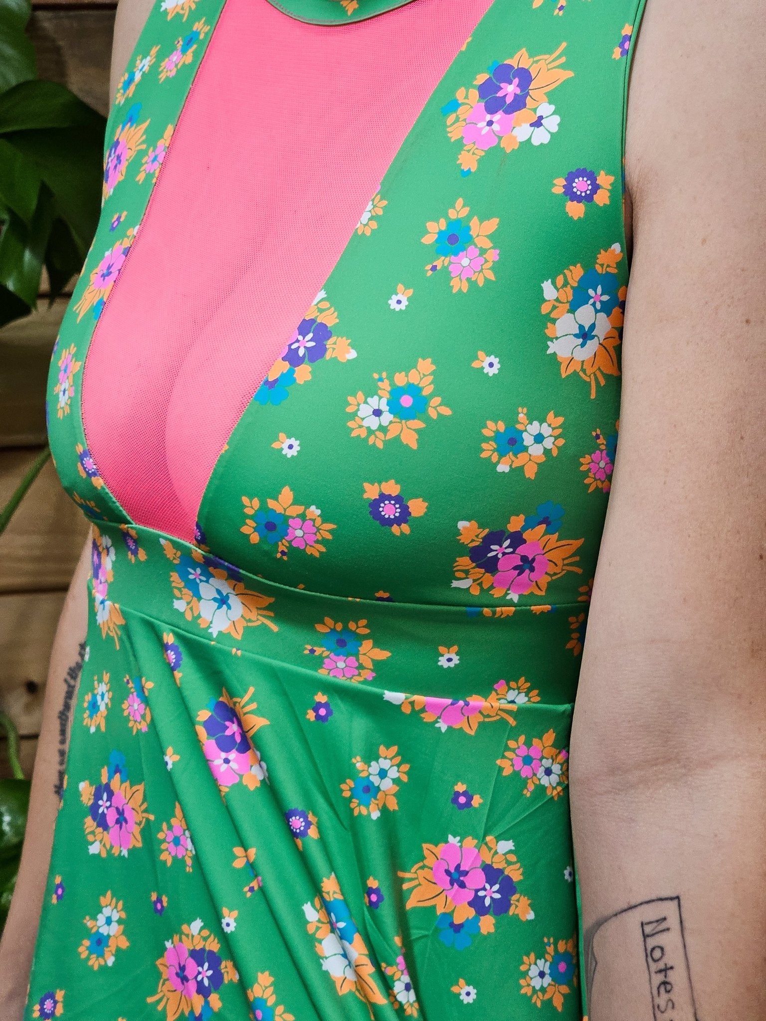 Green Picnic, Printed Athletic Knit Fabric - Boho Fabrics - Athletic Knit Fabric