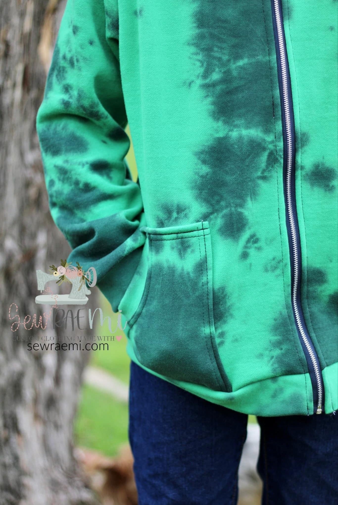 Green Tie Dye Sweatshirt Fleece Sweatshirt Fleece - Boho Fabrics