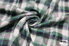 Green, White, & Black Plaid Woven Fabric - Boho Fabrics - Woven Fabric