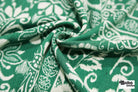 Green & White Ikat-Inspired Floral Patchwork Rayon Crepe Woven Fabric - Boho Fabrics - Crepe, Woven