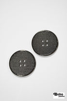 Gunmetal Grid 4-Hole Plastic Button. 32L (20mm 13/16"), 40L (25mm / 1"), 48L (30mm / 1 3/16") - Boho Fabrics - Buttons & Snaps