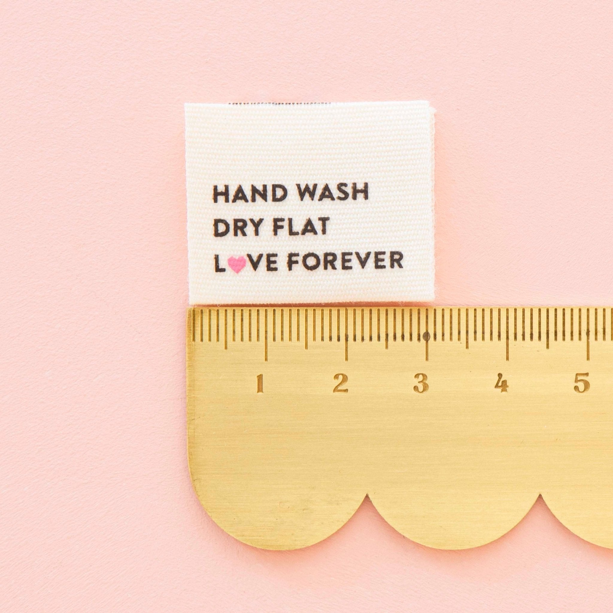 Hand Wash Dry Flat Organic Cotton Knitting and Sewing Labels - Boho Fabrics - 