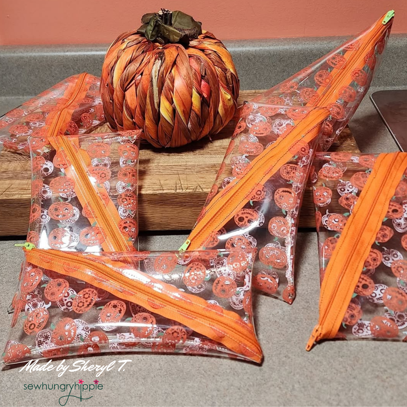 Happy Cute Jack-O-Lanterns TPU Vinyl for sewing - Boho Fabrics - Vinyl Fabric