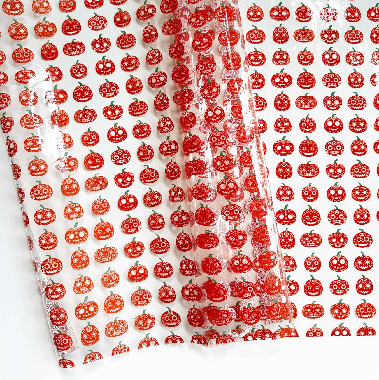 Happy Cute Jack-O-Lanterns TPU Vinyl for sewing - Boho Fabrics - Vinyl Fabric