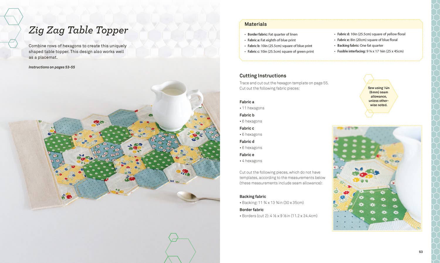 Happy Hexies, Quilting/Sewing Book - Boho Fabrics - Books