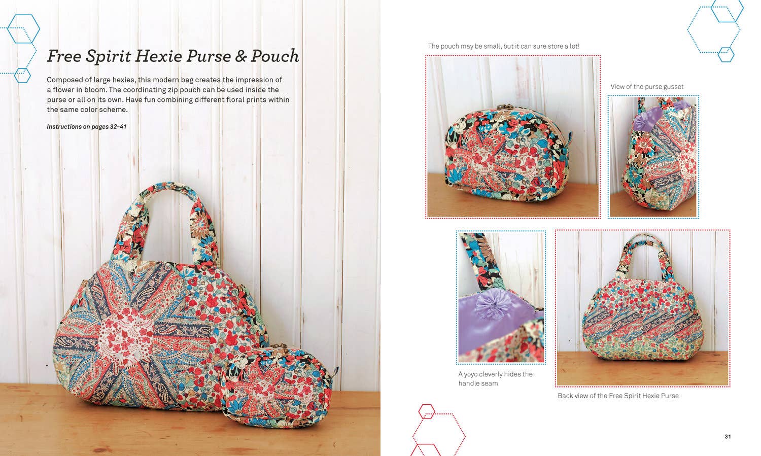 Happy Hexies, Quilting/Sewing Book - Boho Fabrics - Books