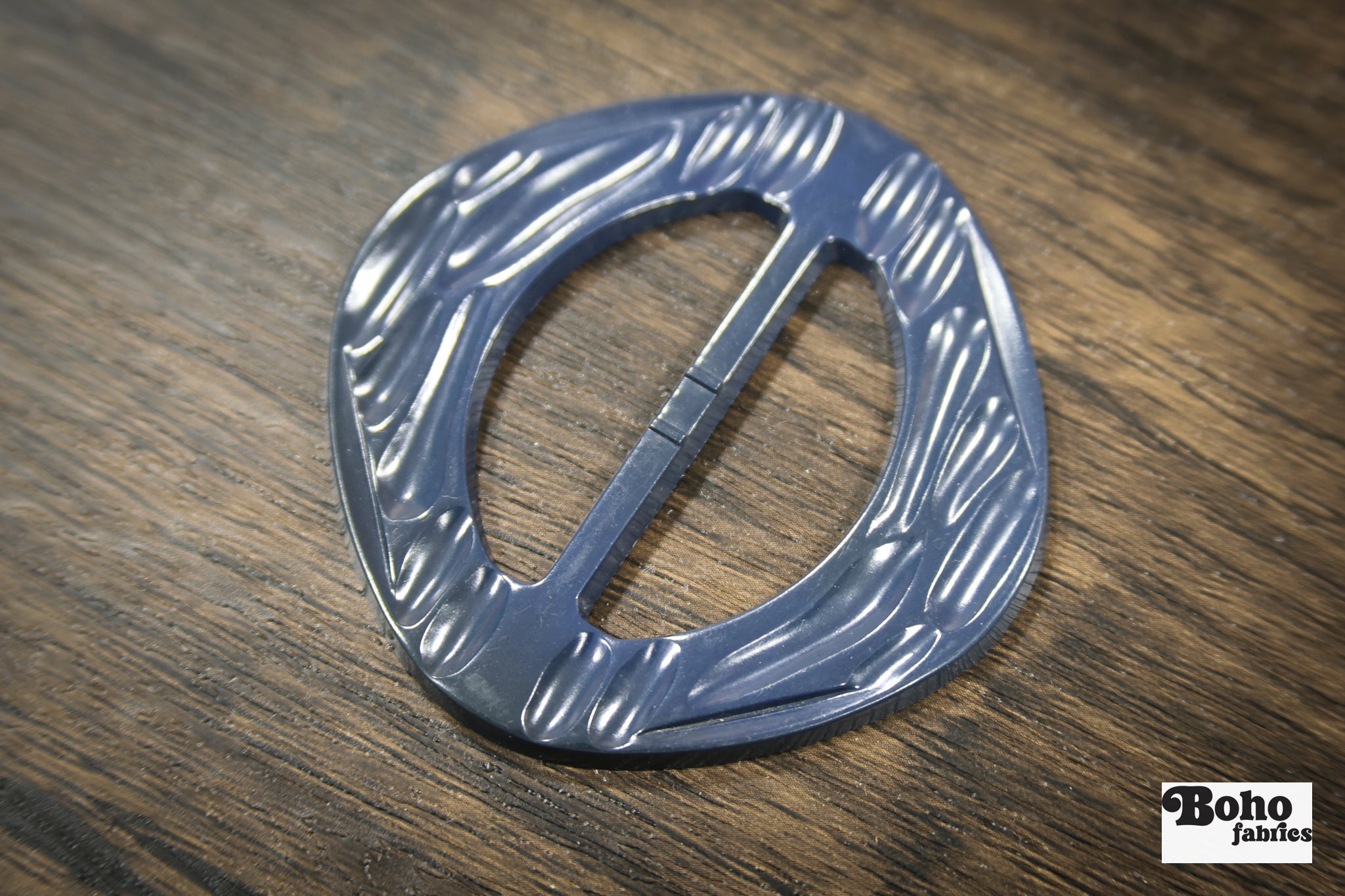 Harlequin – 1930s Art Deco Casein Belt & Scarf Slide Buckle | Midnight Blue - Boho Fabrics - Buckles & Slides